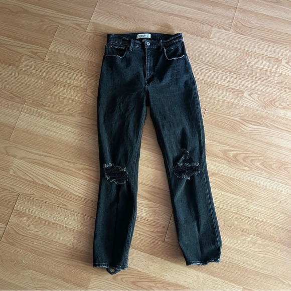 Abercrombie & Fitch Curve Ankle Straight High Rise Jeans Size 26/2 Long - Picture 1 of 8